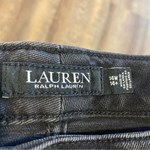 NWT Ralph Lauren High Rise Skinny Ankle Super Stretch Black Jeans Size 14W - Picture 8 of 11